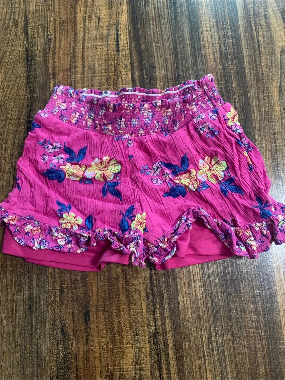 Justice Pink Floral Ruffle Shorts